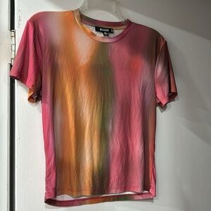 Missguided Stretchy Colorful Palette Slightly Cropped Top